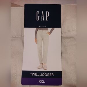 Gap Women's Elastic Waistband Twill Jogger Pants With Pockets-XXL-Color-Birch